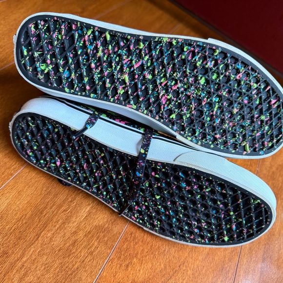 VANS Sk8 Hi Black Pink Neon Paint Splatter Skate Shoes Womens 9 Mens 7.5 Mid. - Picture 4 of 9